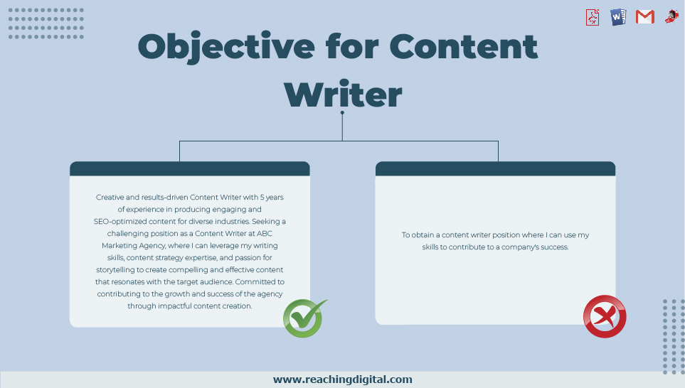 Career Objective for Content Writer