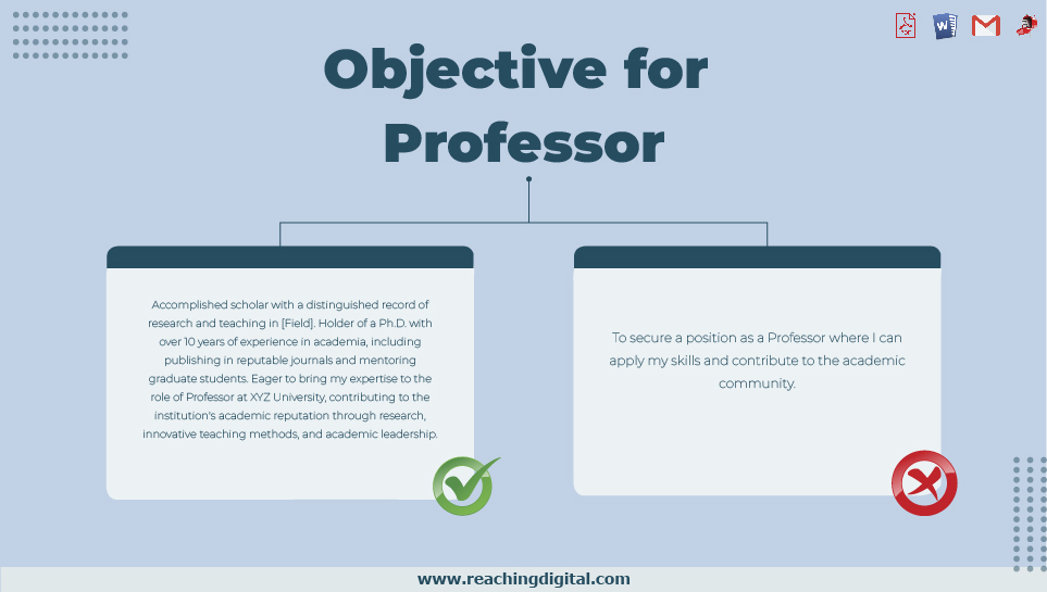 Resume Objective for Professor