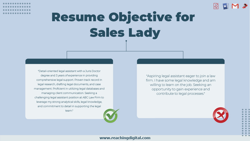 Resume Objective Example for Sales Lady
