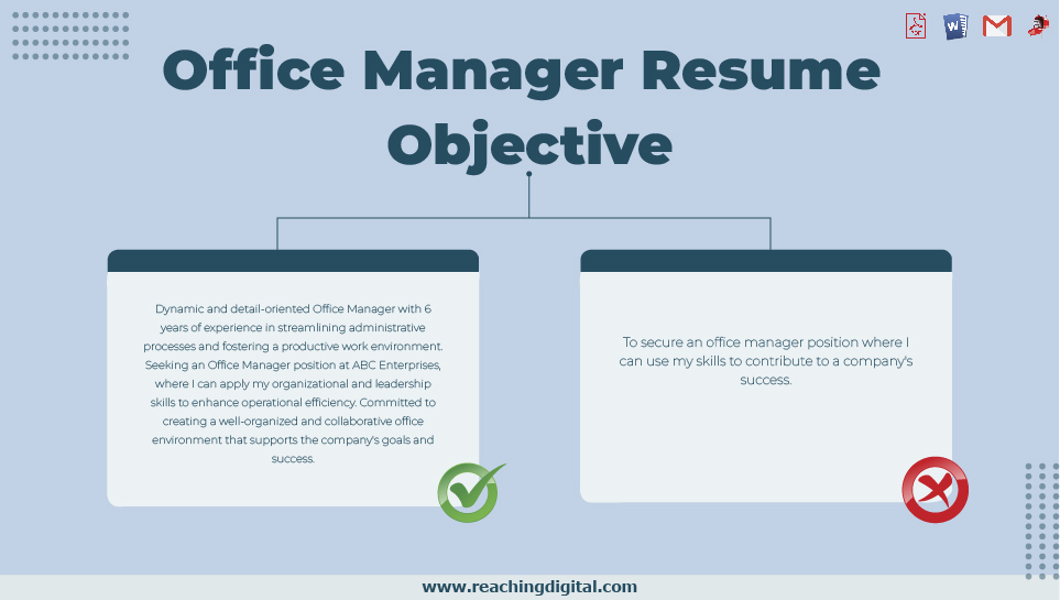 Resume Objective for Office Manager Examples