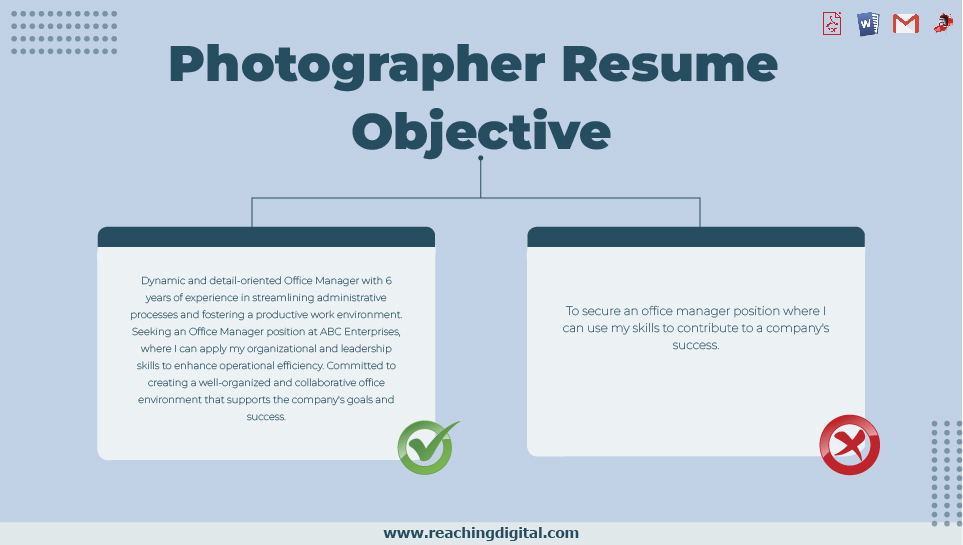 Photography Goals for Resume