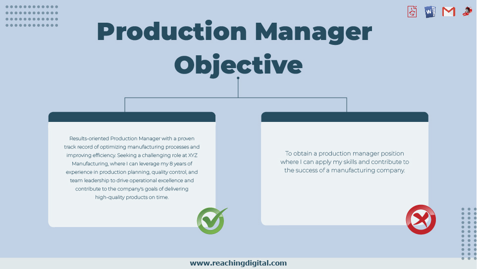 Career Objective for Production Manager Examples