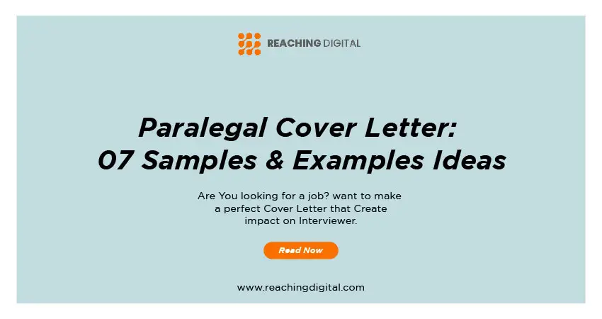 Paralegal Cover Letter