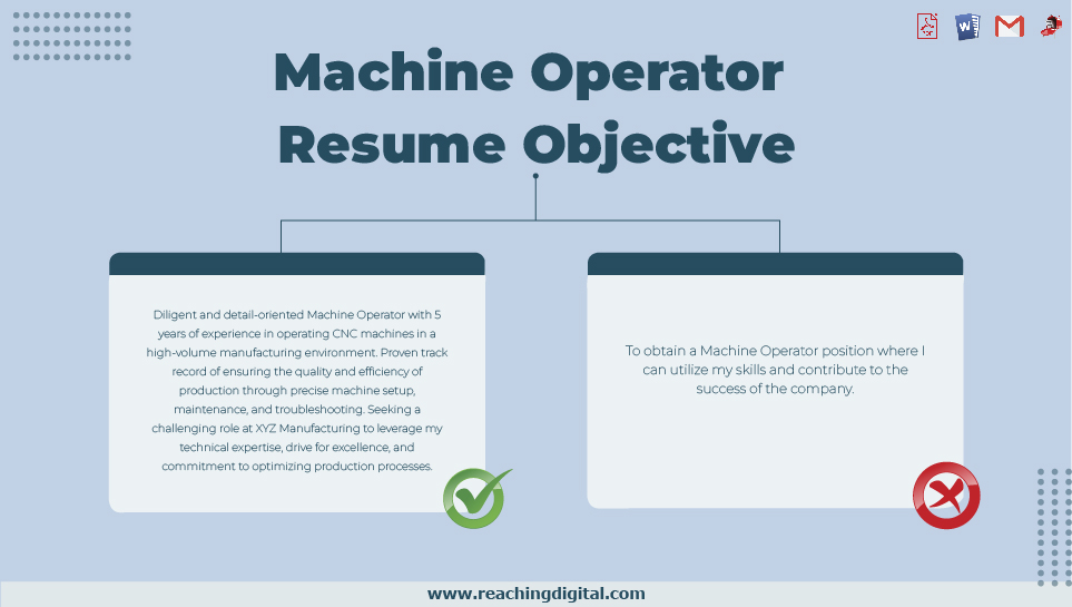 Machine Operator Job Objective