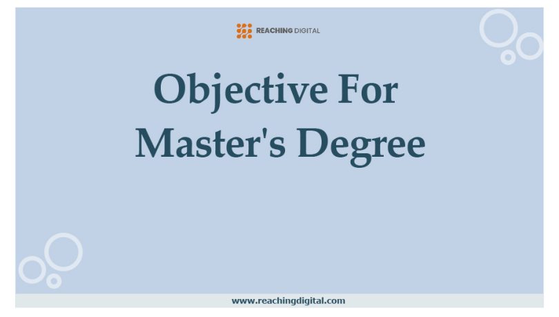 Career Objective For Master's Degree