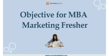 Objective for MBA Marketing Fresher