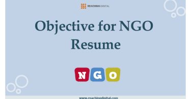 Career Objective for NGO Resume