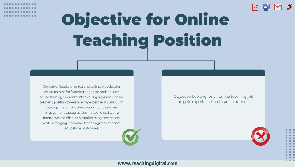 Online Teacher Objective Resume