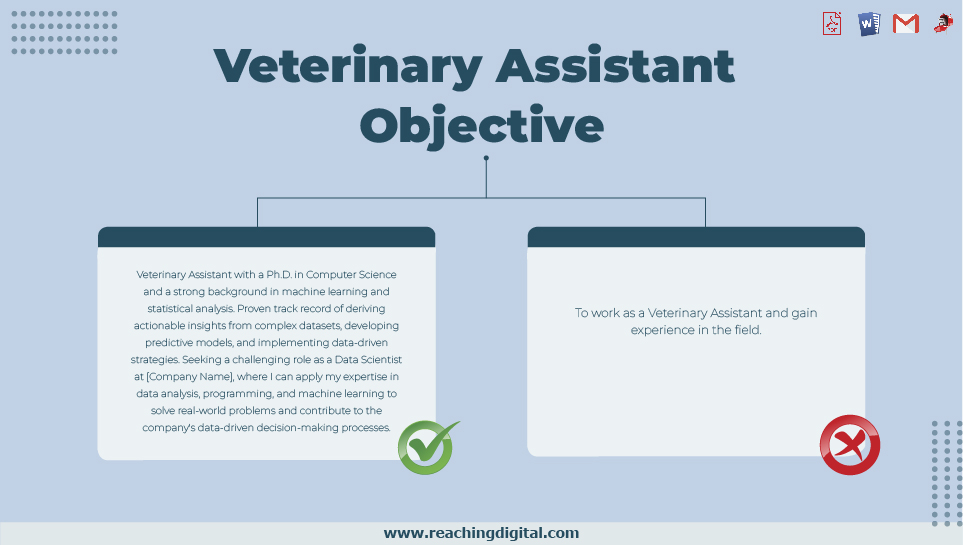 Veterinary Assistant Objective Examples