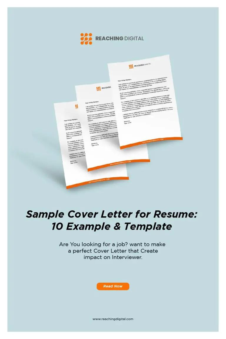 Sample Cover Letter for Resume: 10 Example & Template Included