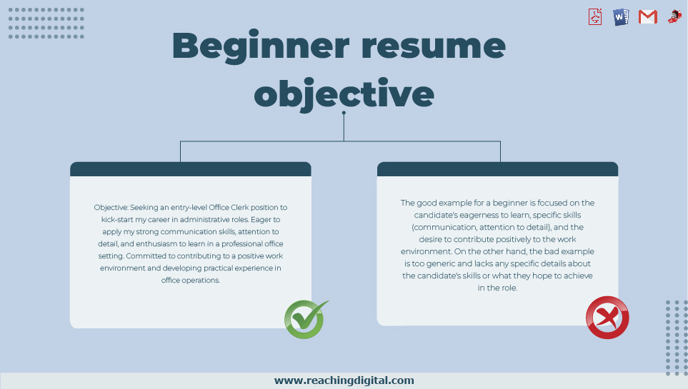 First Job Beginner Resume Objective