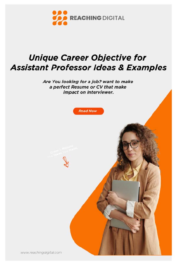 career objective for resume for assistant professor
