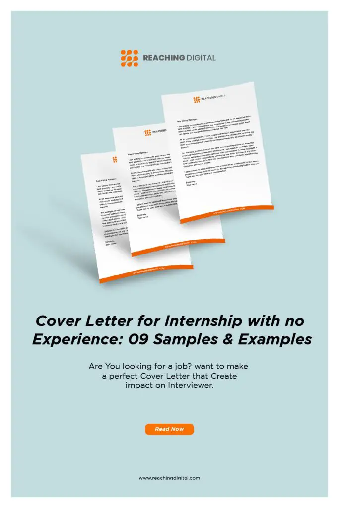 cover letter for internship with no experience sample