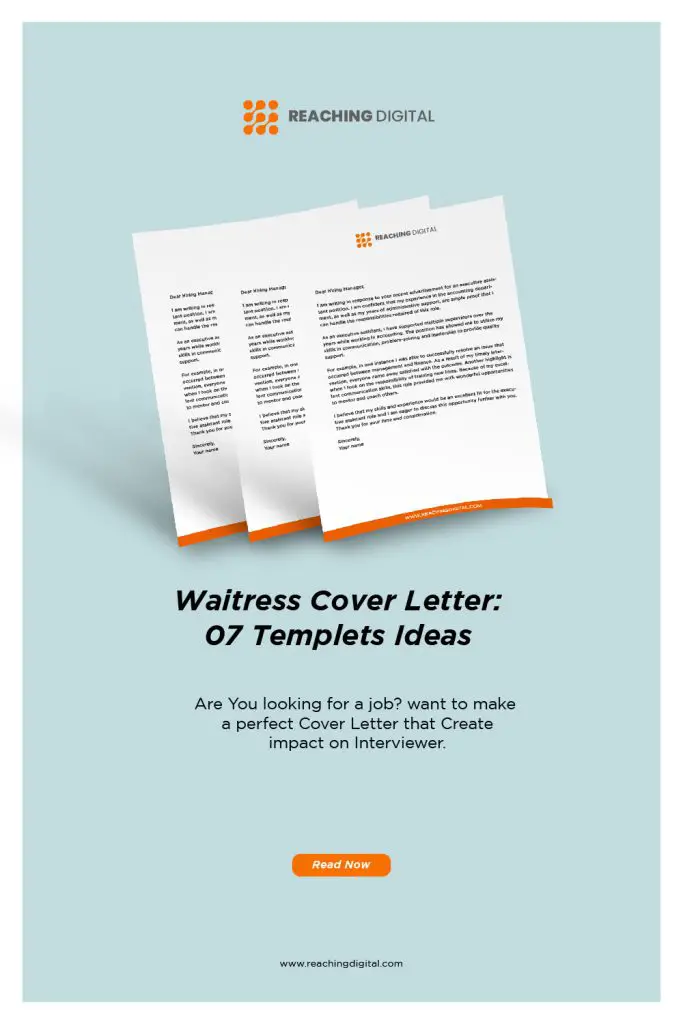 cover letter for restaurant server