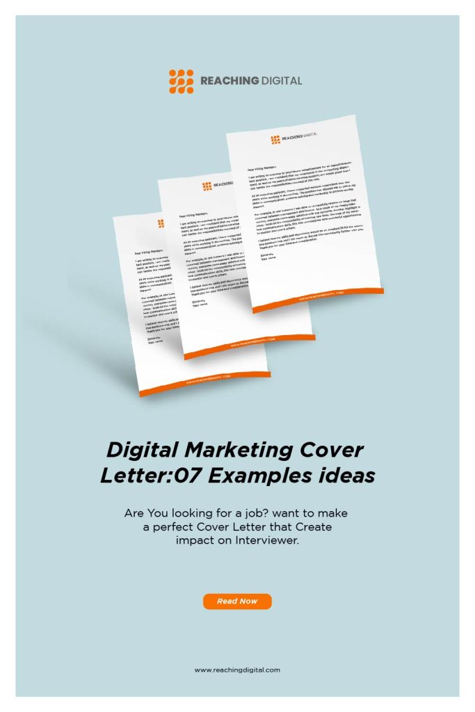 digital marketing intern cover letter