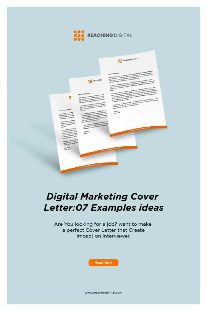 digital marketing intern cover letter