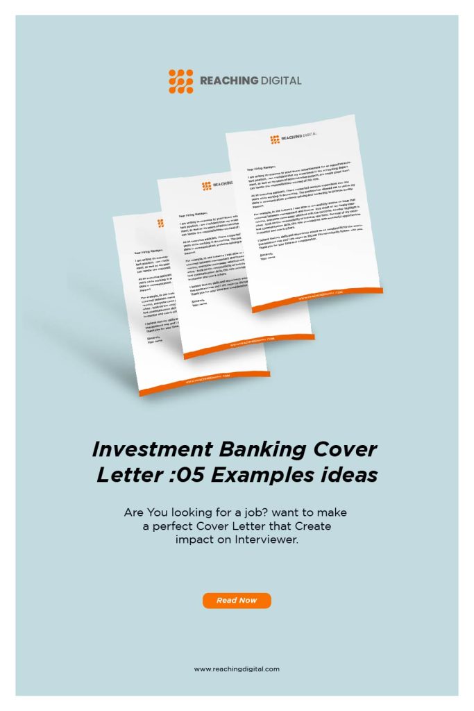 investment banking cover letter template