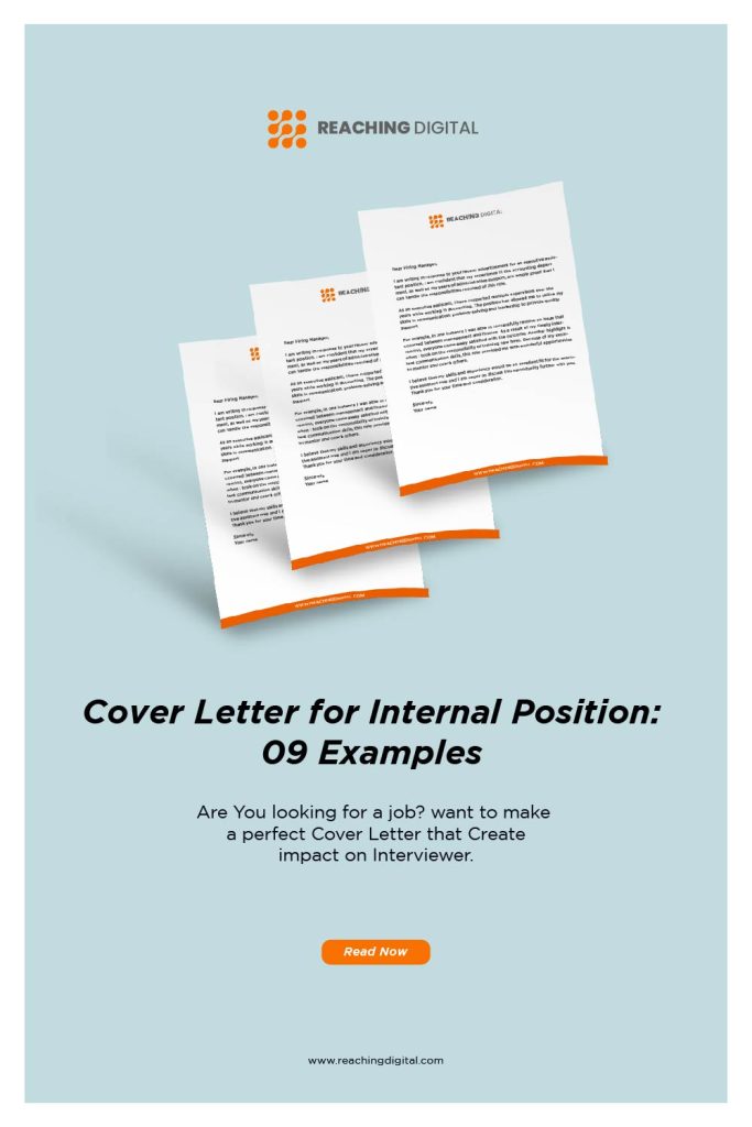 sample cover letter for internal position