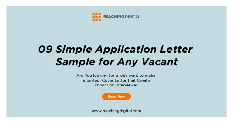 example of application letter for any vacant position