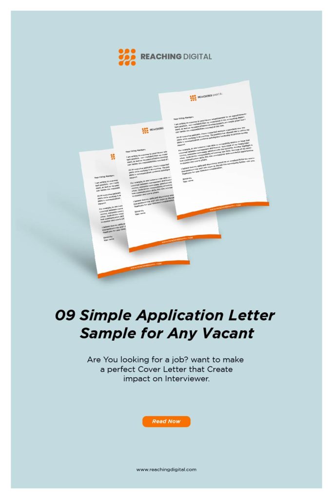 simple application letter sample for any vacant position doc