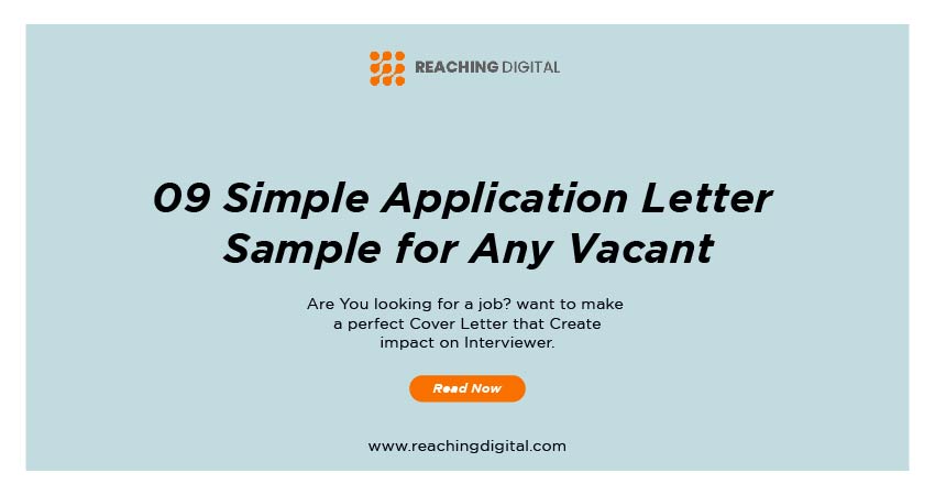 simple application letter sample for any vacant position