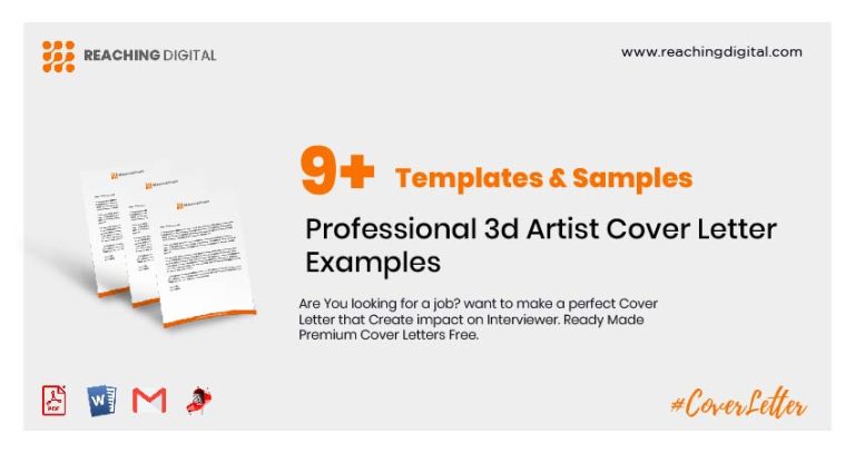 cover letter sample of 3d artist