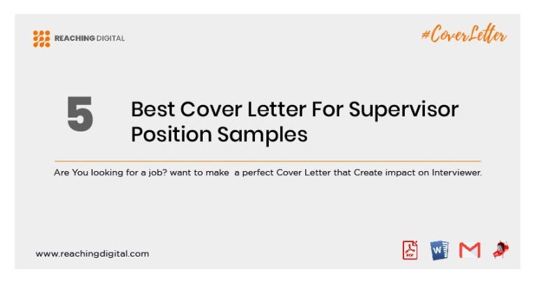 best cover letter supervisor position