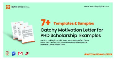 Catchy Motivation Letter for PHD Scholarship Examples