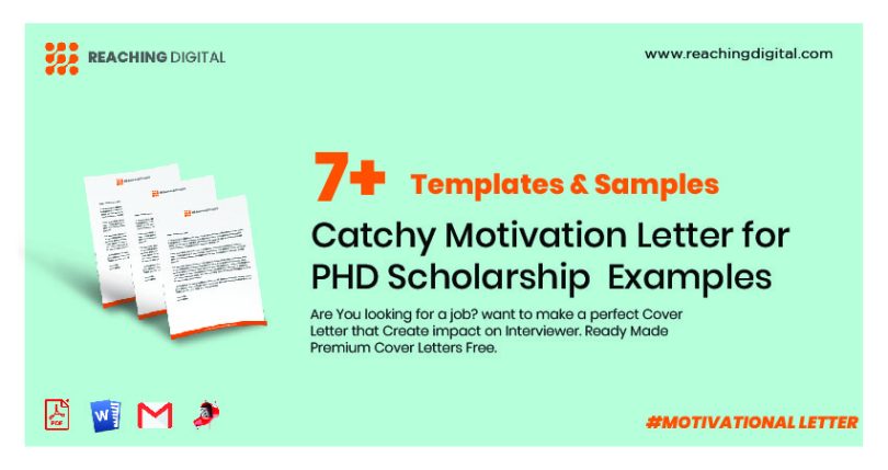 Catchy Motivation Letter for PHD Scholarship Examples