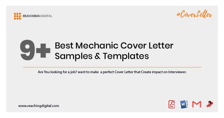 9 Best Mechanic Cover Letter Samples Templates Reaching Digital   Cover Letter For Maintenance Technician 768x407 