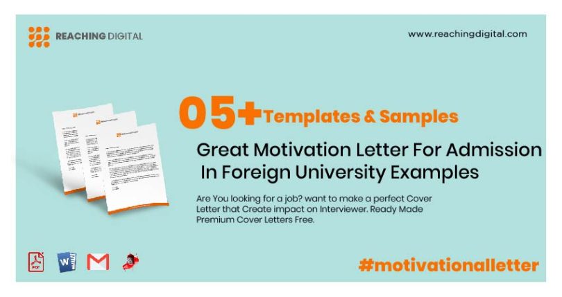 Motivation Letter For Admission to Foreign University