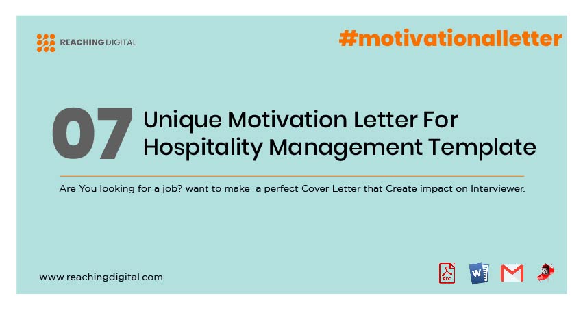 Motivation Letter For Hospitality Management Example