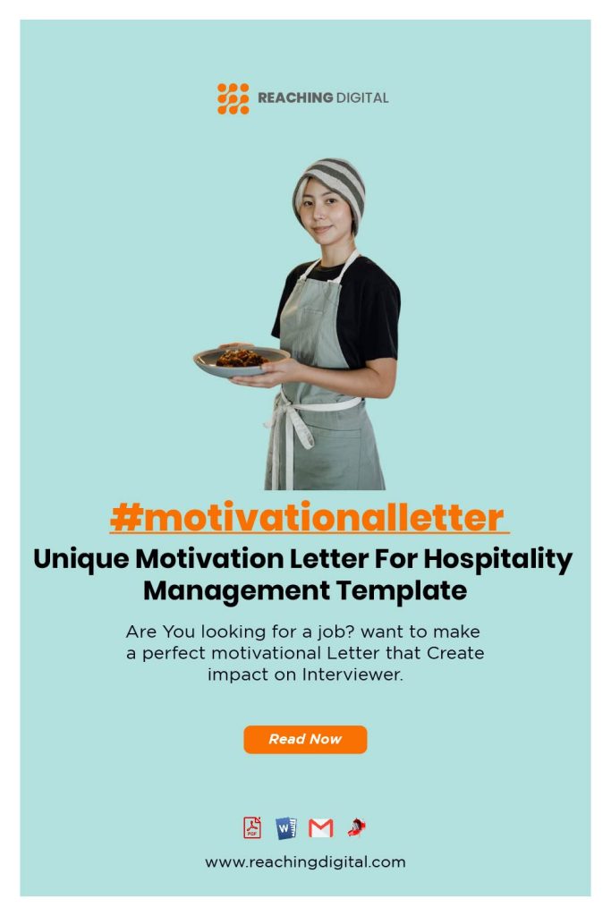 Motivation Letter For Hospitality Management Template