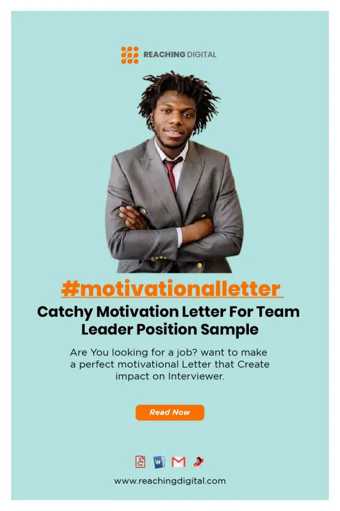 Motivation Letter For Team Leader Position Example