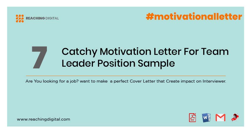 Motivation Letter For Team Leader Sample