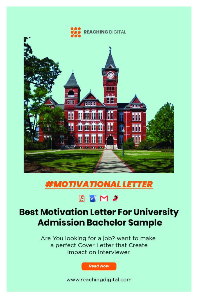 Motivation Letter for University Admission Bachelor in Education