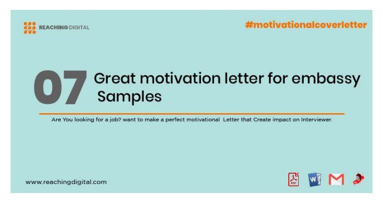 Great Motivation Letter To An Embassy: 05+ Samples