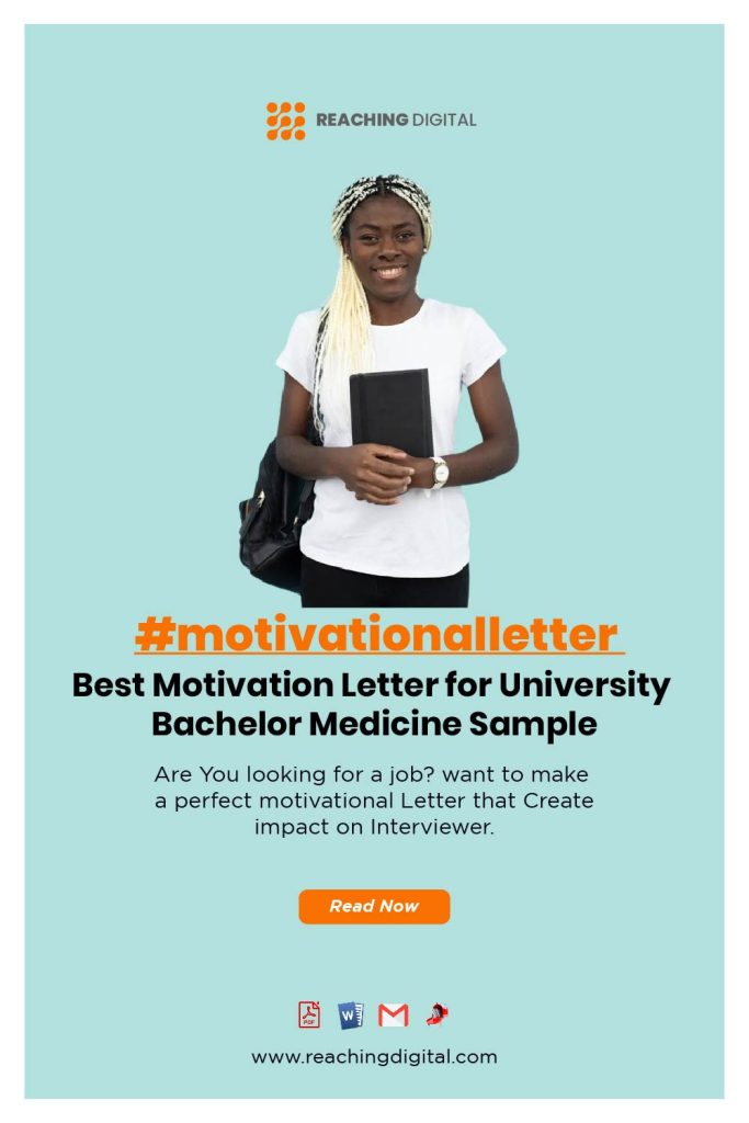 Motivation Letter for University Bachelor Medicine Example