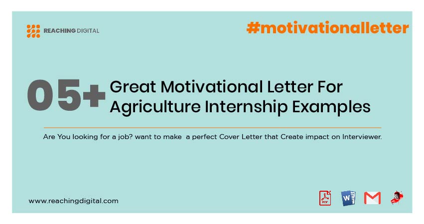 Motivational Letter For Agriculture Internship Example