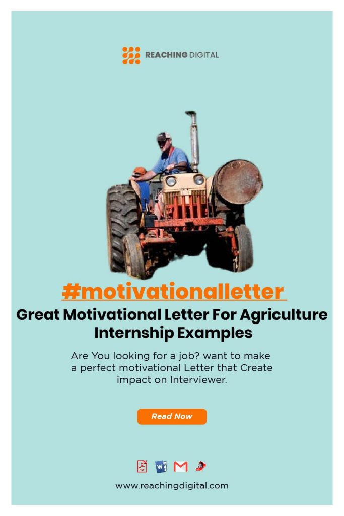 Motivational Letter For Agriculture Internship Sample