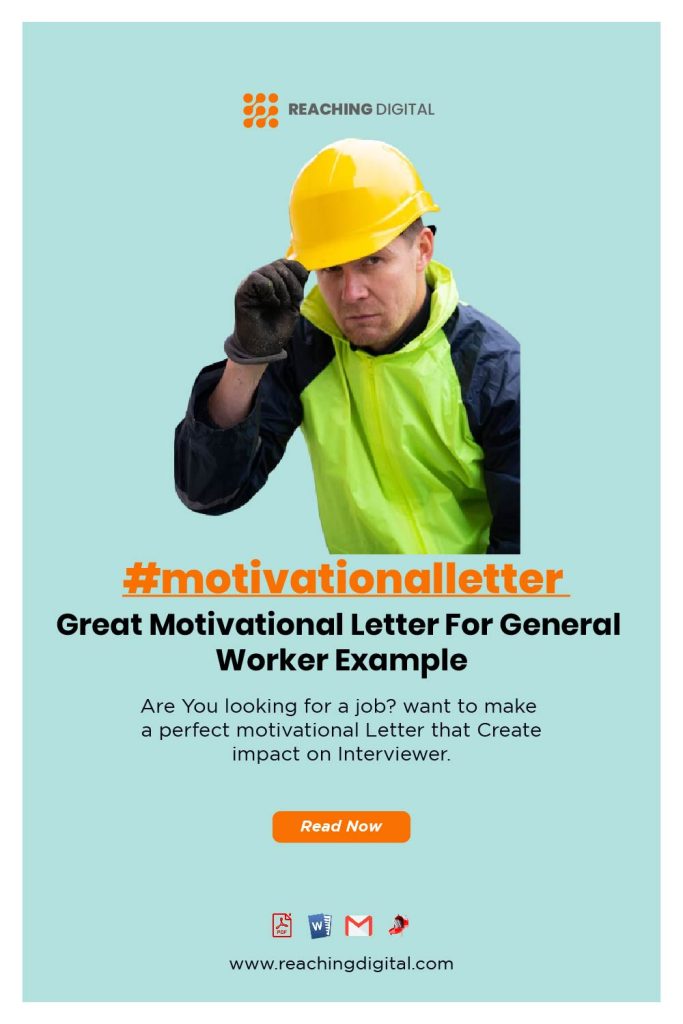 Motivational Letter For General Worker Example
