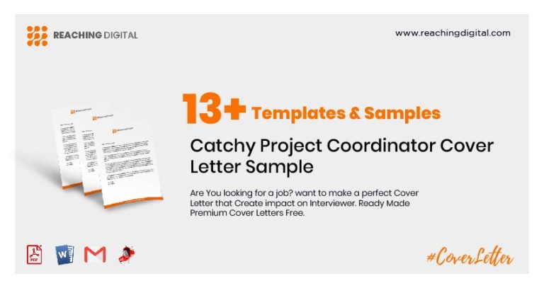 13 Catchy Project Coordinator Cover Letter Sample Reaching Digital   Project Coordinator Cover Letter 1 768x407 