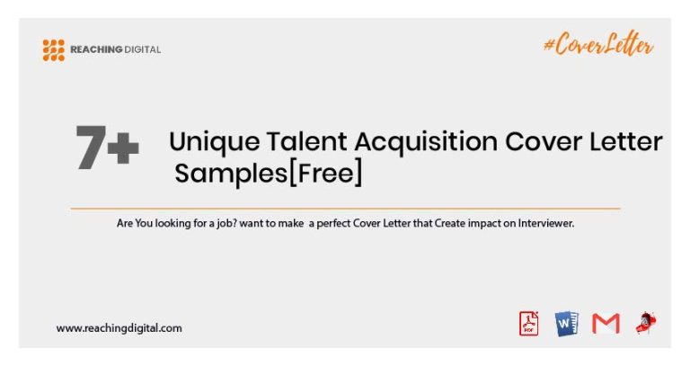 7 Unique Talent Acquisition Cover Letter Samples Free Reaching Digital 3005