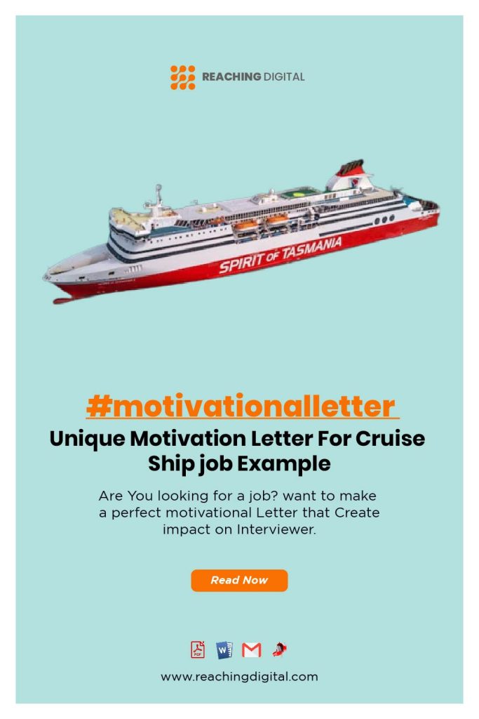 Motivation Letter For Cruise Ship job Sample