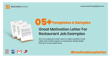Motivation Letter For Restaurant Job