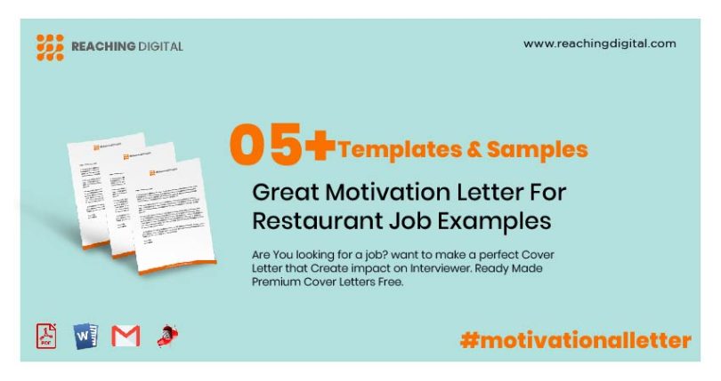 Motivation Letter For Restaurant Job