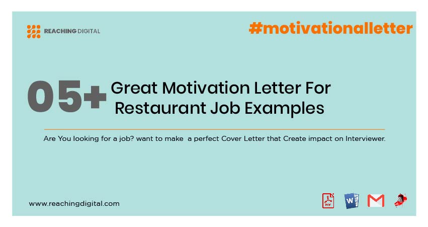 Motivation Letter For Restaurant Job Sample