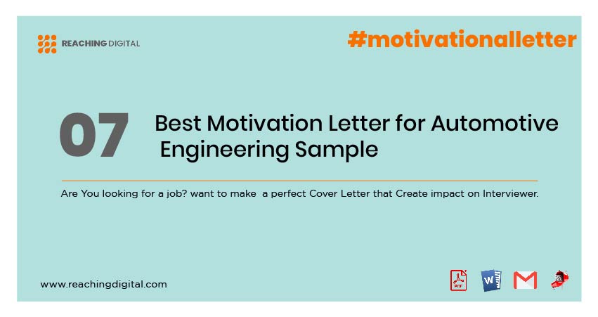 Motivation Letter for Automotive Engineering Sample