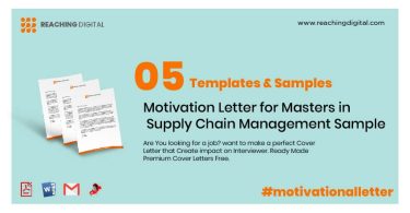 Motivation Letter for Masters in Supply Chain Management