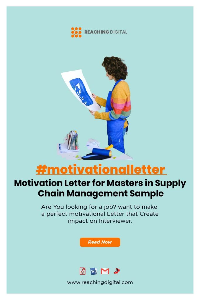 Motivation Letter For Masters In Supply Chain Management